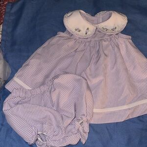 Bonnie Baby 2005 style baby dress with coat lavender and white 💕